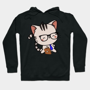 Funny cat is on the way to work Hoodie